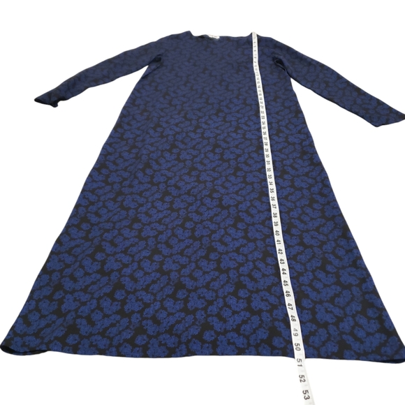 Elizabeth and James Blue Floral Long Sleeve Maxi Dress Small Boho Shabby Goth - Picture 12 of 13